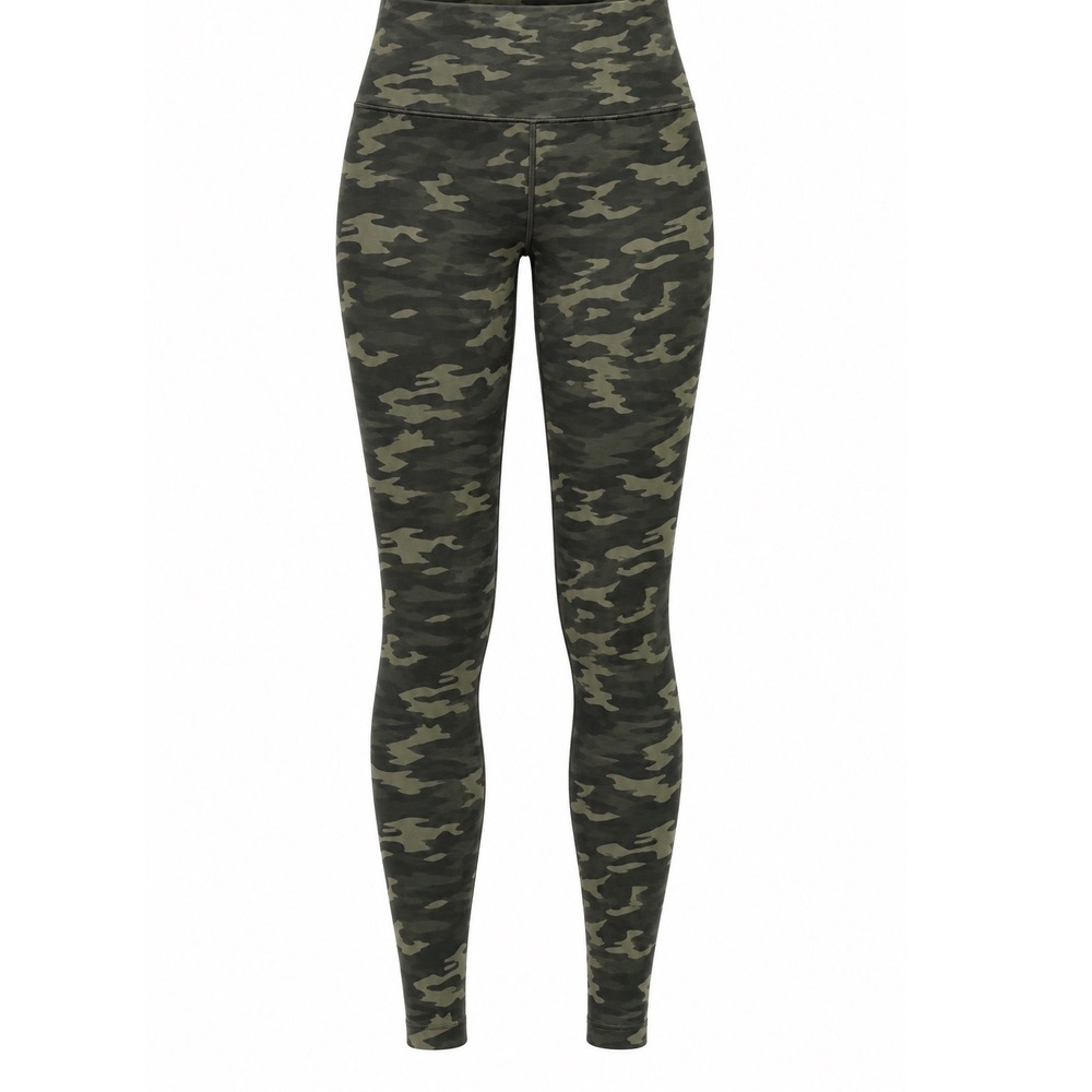SPANX Look at Me Now Camo Leggings Womens Large Green Black Seamless High Rise